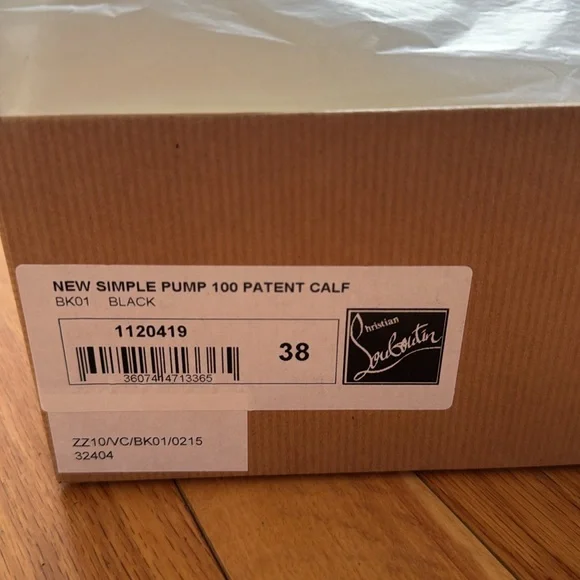 Christian Louboutin Simple Pump black 100mm heel Patent calf size 38 EUC - Picture 2 of 7